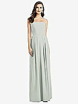 Alt View 1 Thumbnail - Willow Green Strapless Pleated Skirt Crepe Dress with Pockets