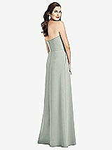 Rear View Thumbnail - Willow Green Strapless Pleated Skirt Crepe Dress with Pockets