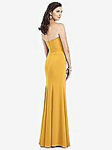 Rear View Thumbnail - NYC Yellow Strapless Notch Crepe Gown with Front Slit