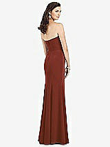 Rear View Thumbnail - Auburn Moon Strapless Notch Crepe Gown with Front Slit