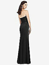 Rear View Thumbnail - Black Strapless Notch Crepe Gown with Front Slit