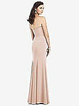 Rear View Thumbnail - Cameo Strapless Notch Crepe Gown with Front Slit