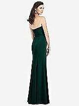 Rear View Thumbnail - Evergreen Strapless Notch Crepe Gown with Front Slit