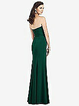 Rear View Thumbnail - Hunter Green Strapless Notch Crepe Gown with Front Slit