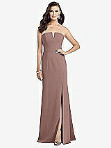 Front View Thumbnail - Sienna Strapless Notch Crepe Gown with Front Slit