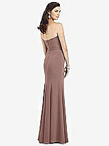 Rear View Thumbnail - Sienna Strapless Notch Crepe Gown with Front Slit