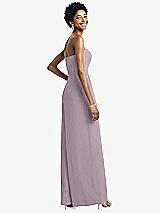 Rear View Thumbnail - Lilac Dusk Strapless Chiffon Wide Leg Jumpsuit with Pockets
