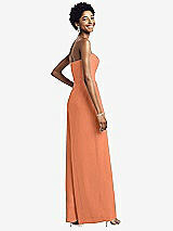 Rear View Thumbnail - Sweet Melon Strapless Chiffon Wide Leg Jumpsuit with Pockets