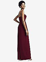 Rear View Thumbnail - Cabernet Strapless Chiffon Wide Leg Jumpsuit with Pockets