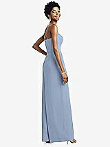 Rear View Thumbnail - Cloudy Strapless Chiffon Wide Leg Jumpsuit with Pockets