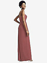 Rear View Thumbnail - English Rose Strapless Chiffon Wide Leg Jumpsuit with Pockets