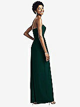 Rear View Thumbnail - Evergreen Strapless Chiffon Wide Leg Jumpsuit with Pockets