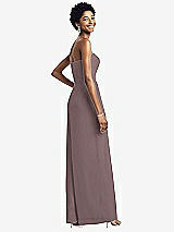 Rear View Thumbnail - French Truffle Strapless Chiffon Wide Leg Jumpsuit with Pockets