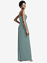 Rear View Thumbnail - Icelandic Strapless Chiffon Wide Leg Jumpsuit with Pockets