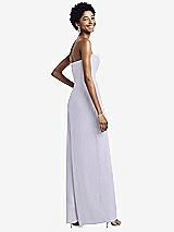 Rear View Thumbnail - Silver Dove Strapless Chiffon Wide Leg Jumpsuit with Pockets