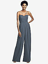 Front View Thumbnail - Silverstone Strapless Chiffon Wide Leg Jumpsuit with Pockets