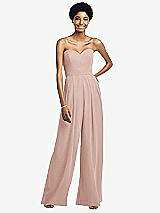 Front View Thumbnail - Toasted Sugar Strapless Chiffon Wide Leg Jumpsuit with Pockets
