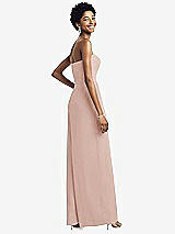 Rear View Thumbnail - Toasted Sugar Strapless Chiffon Wide Leg Jumpsuit with Pockets