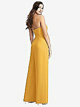 Rear View Thumbnail - NYC Yellow Strapless Notch Crepe Jumpsuit with Pockets