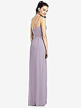 Rear View Thumbnail - Lilac Haze Slim Spaghetti Strap Chiffon Dress with Front Slit 