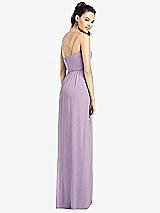 Rear View Thumbnail - Pale Purple Slim Spaghetti Strap Chiffon Dress with Front Slit 
