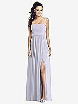 Front View Thumbnail - Silver Dove Slim Spaghetti Strap Chiffon Dress with Front Slit 