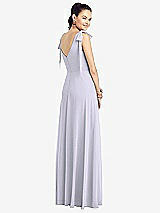 Rear View Thumbnail - Silver Dove Bow-Shoulder V-Back Chiffon Gown with Front Slit