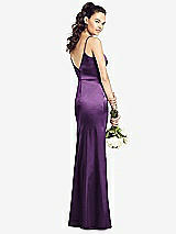 Rear View Thumbnail - African Violet Slim Spaghetti Strap V-Back Trumpet Gown