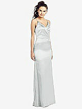 Front View Thumbnail - Sterling Slim Spaghetti Strap Wrap Bodice Trumpet Gown
