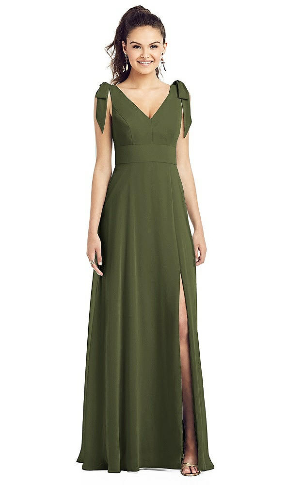 Front View - Olive Green Thread Bridesmaid UKTH018