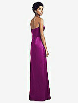 Rear View Thumbnail - Persian Plum Sweetheart Strapless Pleated Skirt Dress with Pockets