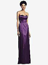 Front View Thumbnail - African Violet Sweetheart Strapless Pleated Skirt Dress with Pockets