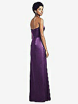 Rear View Thumbnail - African Violet Sweetheart Strapless Pleated Skirt Dress with Pockets