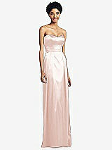 Front View Thumbnail - Blush Sweetheart Strapless Pleated Skirt Dress with Pockets
