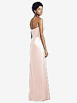 Rear View Thumbnail - Blush Sweetheart Strapless Pleated Skirt Dress with Pockets