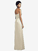Rear View Thumbnail - Champagne Sweetheart Strapless Pleated Skirt Dress with Pockets