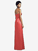 Rear View Thumbnail - Perfect Coral Sweetheart Strapless Pleated Skirt Dress with Pockets