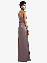 Rear View Thumbnail - French Truffle Sweetheart Strapless Pleated Skirt Dress with Pockets