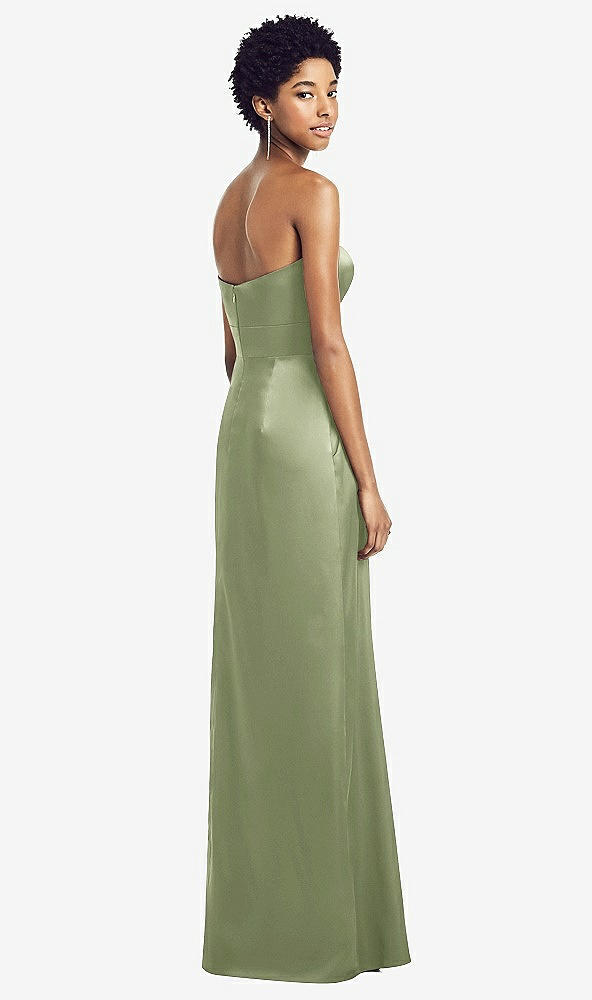 Back View - Kiwi Sweetheart Strapless Pleated Skirt Dress with Pockets