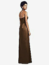 Rear View Thumbnail - Latte Sweetheart Strapless Pleated Skirt Dress with Pockets