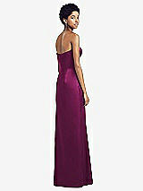 Rear View Thumbnail - Merlot Sweetheart Strapless Pleated Skirt Dress with Pockets