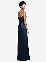 Rear View Thumbnail - Midnight Navy Sweetheart Strapless Pleated Skirt Dress with Pockets