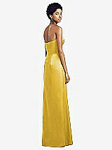 Rear View Thumbnail - Marigold Sweetheart Strapless Pleated Skirt Dress with Pockets