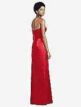 Rear View Thumbnail - Parisian Red Sweetheart Strapless Pleated Skirt Dress with Pockets