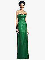 Front View Thumbnail - Shamrock Sweetheart Strapless Pleated Skirt Dress with Pockets