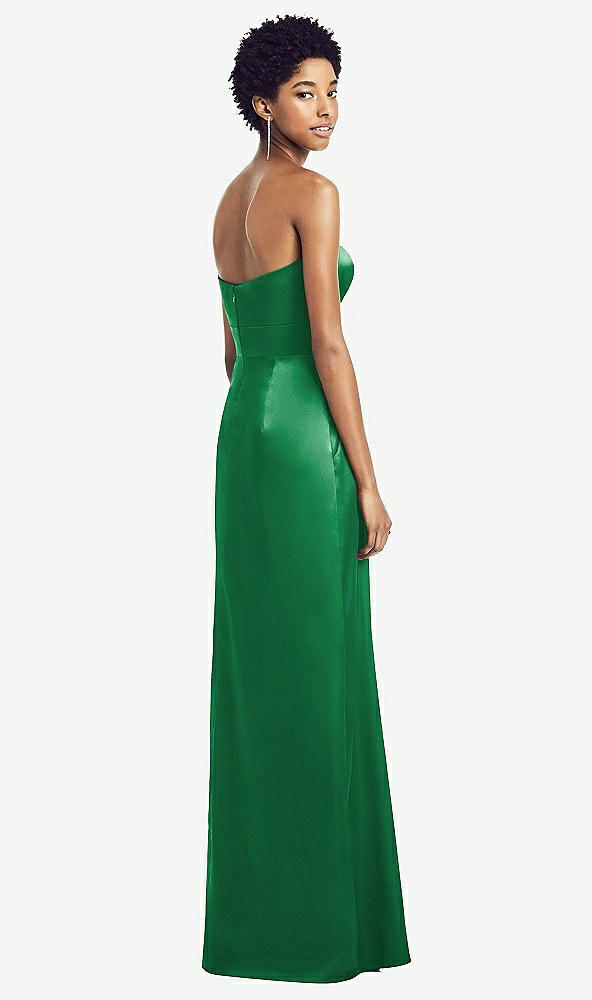 Back View - Shamrock Sweetheart Strapless Pleated Skirt Dress with Pockets
