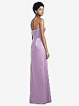 Rear View Thumbnail - Wood Violet Sweetheart Strapless Pleated Skirt Dress with Pockets