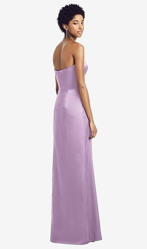 Back View - Wood Violet Sweetheart Strapless Pleated Skirt Dress with Pockets