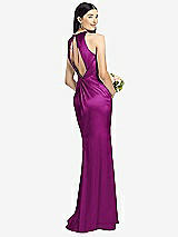 Front View Thumbnail - Persian Plum Sleeveless Open Twist-Back Maxi Dress