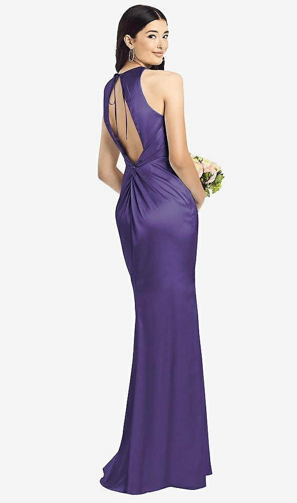 Front View - Regalia - PANTONE Ultra Violet Sleeveless Open Twist-Back Maxi Dress